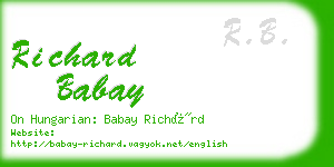 richard babay business card